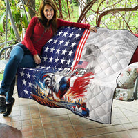 French-American Heritage Month Quilt National Flags Style with Rooster and Bald Eagle - Wonder Print Shop