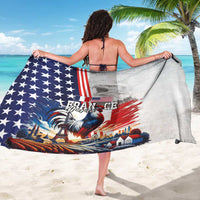 French-American Heritage Month Sarong National Flags Style with Rooster and Bald Eagle - Wonder Print Shop