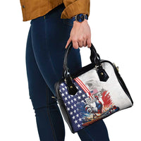 French-American Heritage Month Shoulder Handbag National Flags Style with Rooster and Bald Eagle - Wonder Print Shop