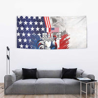 French-American Heritage Month Tapestry National Flags Style with Rooster and Bald Eagle - Wonder Print Shop