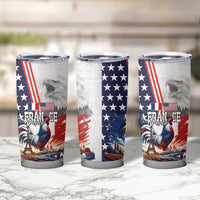 French-American Heritage Month Tumbler Cup National Flags Style with Rooster and Bald Eagle - Wonder Print Shop