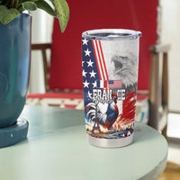 French-American Heritage Month Tumbler Cup National Flags Style with Rooster and Bald Eagle - Wonder Print Shop