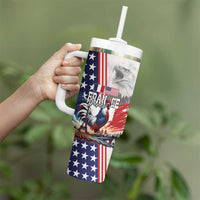 French-American Heritage Month Tumbler With Handle National Flags Style with Rooster and Bald Eagle - Wonder Print Shop