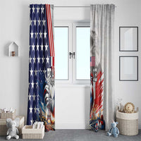 French-American Heritage Month Window Curtain National Flags Style with Rooster and Bald Eagle - Wonder Print Shop
