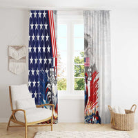 French-American Heritage Month Window Curtain National Flags Style with Rooster and Bald Eagle - Wonder Print Shop