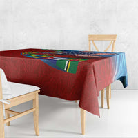 Caribbean-American Heritage Month Tablecloth National Flags Ribbon Wave Style with US Flag Eagle - Wonder Print Shop