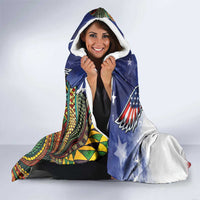 Caribbean American Together Hooded Blanket USA Flag Eagle and Coloful Palm Tree - Wonder Print Shop