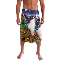 Caribbean American Together Lavalava USA Flag Eagle and Coloful Palm Tree - Wonder Print Shop