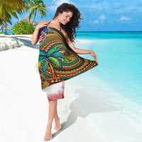 Caribbean American Together Sarong USA Flag Eagle and Coloful Palm Tree - Wonder Print Shop