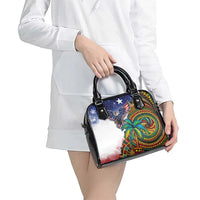 Caribbean American Together Shoulder Handbag USA Flag Eagle and Coloful Palm Tree - Wonder Print Shop