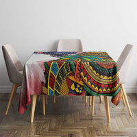 Caribbean American Together Tablecloth USA Flag Eagle and Coloful Palm Tree - Wonder Print Shop