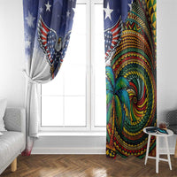 Caribbean American Together Window Curtain USA Flag Eagle and Coloful Palm Tree - Wonder Print Shop