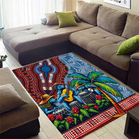 Afro-Caribbean Area Rug African Dashiki Style with Caribbean Music with Blue Iguanas - Wonder Print Shop