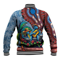 Afro-Caribbean Baseball Jacket African Dashiki Style with Caribbean Music with Blue Iguanas - Wonder Print Shop