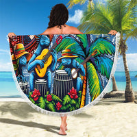Afro-Caribbean Beach Blanket African Dashiki Style with Caribbean Music with Blue Iguanas - Wonder Print Shop