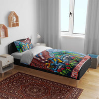 Afro-Caribbean Bedding Set African Dashiki Style with Caribbean Music with Blue Iguanas - Wonder Print Shop