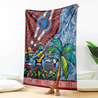 Afro-Caribbean Blanket African Dashiki Style with Caribbean Music with Blue Iguanas - Wonder Print Shop