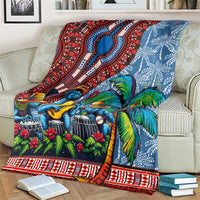 Afro-Caribbean Blanket African Dashiki Style with Caribbean Music with Blue Iguanas - Wonder Print Shop