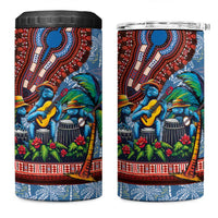 Afro-Caribbean 4 in 1 Can Cooler Tumbler African Dashiki Style with Caribbean Music with Blue Iguanas - Wonder Print Shop