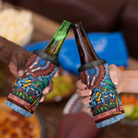 Afro-Caribbean 4 in 1 Can Cooler Tumbler African Dashiki Style with Caribbean Music with Blue Iguanas - Wonder Print Shop