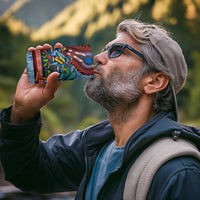 Afro-Caribbean 4 in 1 Can Cooler Tumbler African Dashiki Style with Caribbean Music with Blue Iguanas - Wonder Print Shop