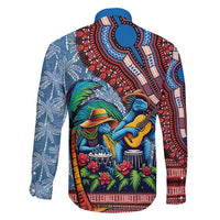 Afro-Caribbean Family Matching Summer Maxi Dress and Hawaiian Shirt African Dashiki Style with Caribbean Music with Blue Iguanas - Wonder Print Shop