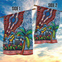 Afro-Caribbean Garden Flag African Dashiki Style with Caribbean Music with Blue Iguanas - Wonder Print Shop