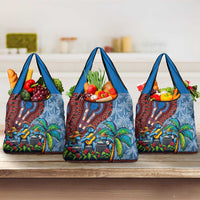 Afro-Caribbean Grocery Bag African Dashiki Style with Caribbean Music with Blue Iguanas - Wonder Print Shop