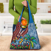 Afro-Caribbean Grocery Bag African Dashiki Style with Caribbean Music with Blue Iguanas - Wonder Print Shop