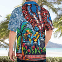 Afro-Caribbean Hawaiian Shirt African Dashiki Style with Caribbean Music with Blue Iguanas - Wonder Print Shop
