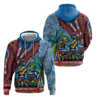 Afro-Caribbean Hoodie African Dashiki Style with Caribbean Music with Blue Iguanas - Wonder Print Shop