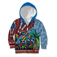 Afro-Caribbean Kid Hoodie African Dashiki Style with Caribbean Music with Blue Iguanas - Wonder Print Shop