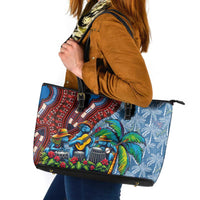 Afro-Caribbean Leather Tote Bag African Dashiki Style with Caribbean Music with Blue Iguanas - Wonder Print Shop