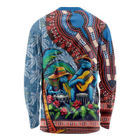 Afro-Caribbean Long Sleeve Shirt African Dashiki Style with Caribbean Music with Blue Iguanas - Wonder Print Shop
