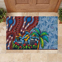 Afro-Caribbean Rubber Doormat African Dashiki Style with Caribbean Music with Blue Iguanas - Wonder Print Shop