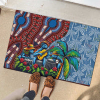 Afro-Caribbean Rubber Doormat African Dashiki Style with Caribbean Music with Blue Iguanas - Wonder Print Shop