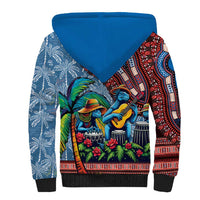 Afro-Caribbean Sherpa Hoodie African Dashiki Style with Caribbean Music with Blue Iguanas - Wonder Print Shop