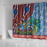 Afro-Caribbean Shower Curtain African Dashiki Style with Caribbean Music with Blue Iguanas - Wonder Print Shop