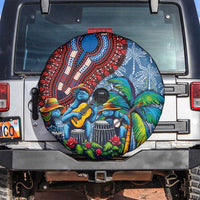Afro-Caribbean Spare Tire Cover African Dashiki Style with Caribbean Music with Blue Iguanas - Wonder Print Shop