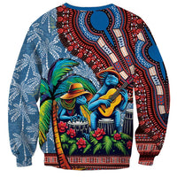Afro-Caribbean Sweatshirt African Dashiki Style with Caribbean Music with Blue Iguanas - Wonder Print Shop