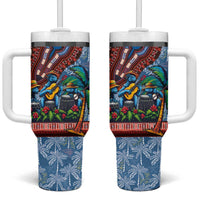 Afro-Caribbean Tumbler With Handle African Dashiki Style with Caribbean Music with Blue Iguanas - Wonder Print Shop