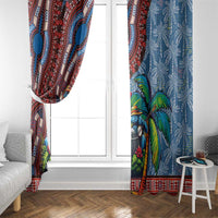 Afro-Caribbean Window Curtain African Dashiki Style with Caribbean Music with Blue Iguanas - Wonder Print Shop