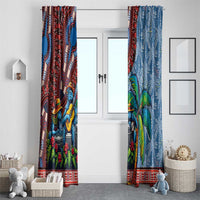 Afro-Caribbean Window Curtain African Dashiki Style with Caribbean Music with Blue Iguanas - Wonder Print Shop