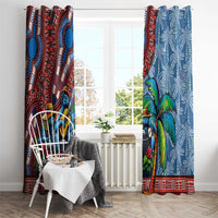 Afro-Caribbean Window Curtain African Dashiki Style with Caribbean Music with Blue Iguanas - Wonder Print Shop