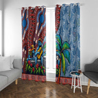 Afro-Caribbean Window Curtain African Dashiki Style with Caribbean Music with Blue Iguanas - Wonder Print Shop