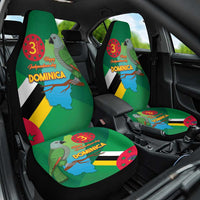 Dominica Independence Day Car Seat Cover Imperial Amazon With National Flag and Map - Wonder Print Shop
