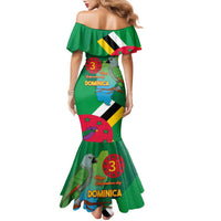 Dominica Independence Day Family Matching Mermaid Dress and Hawaiian Shirt Imperial Amazon With National Flag and Map - Wonder Print Shop