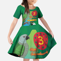 Dominica Independence Day Family Matching Puletasi and Hawaiian Shirt Imperial Amazon With National Flag and Map - Wonder Print Shop