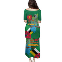 Dominica Independence Day Family Matching Puletasi and Hawaiian Shirt Imperial Amazon With National Flag and Map - Wonder Print Shop
