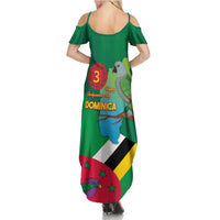 Dominica Independence Day Family Matching Summer Maxi Dress and Hawaiian Shirt Imperial Amazon With National Flag and Map - Wonder Print Shop